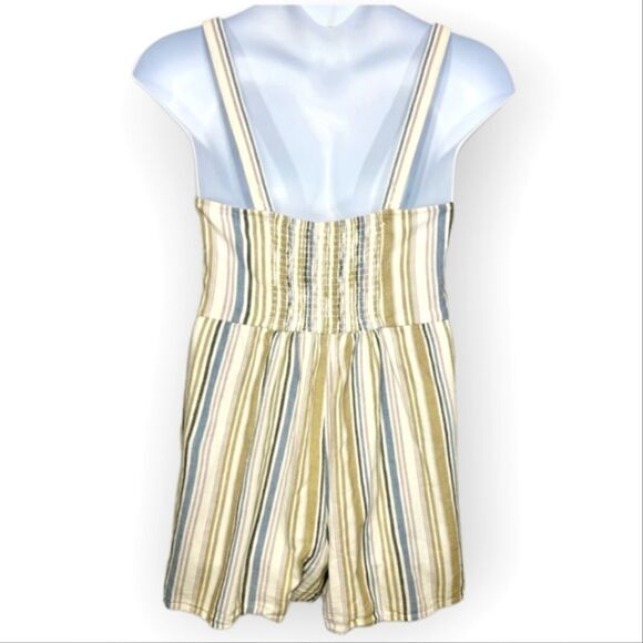 NWOT American Eagle Linen Blend Striped Romper Jumpsuit Outfit - Picture 4 of 9